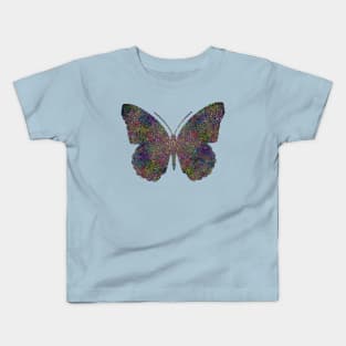 Glam Rainbow Metallic Butterfly Kids T-Shirt